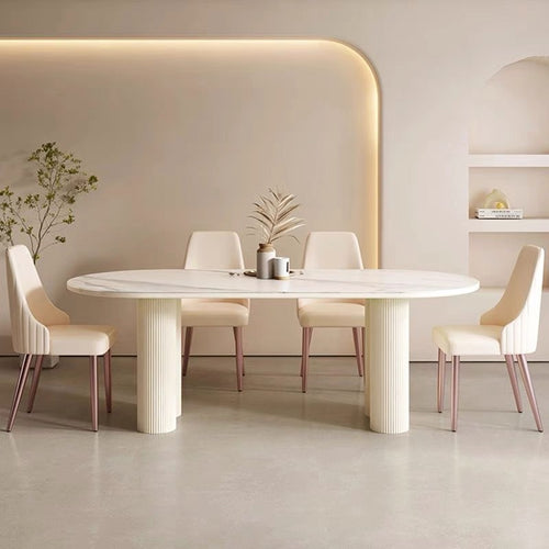 Creamy Style white Dining Table - Sintered Stone - Dining Table Sydney
