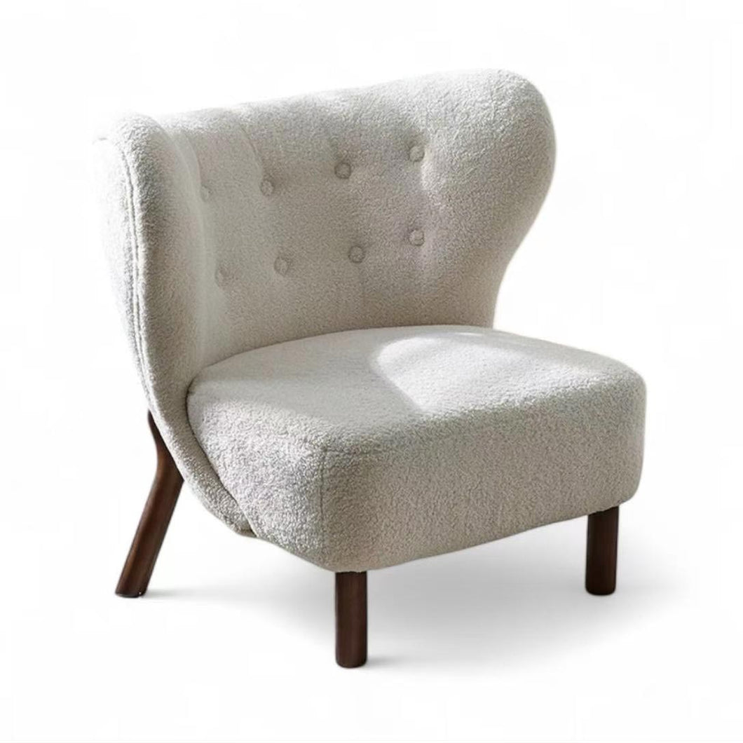 White Boucle Accent Chair
