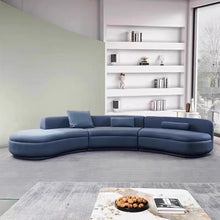 Curved Sofa Blue Velvet