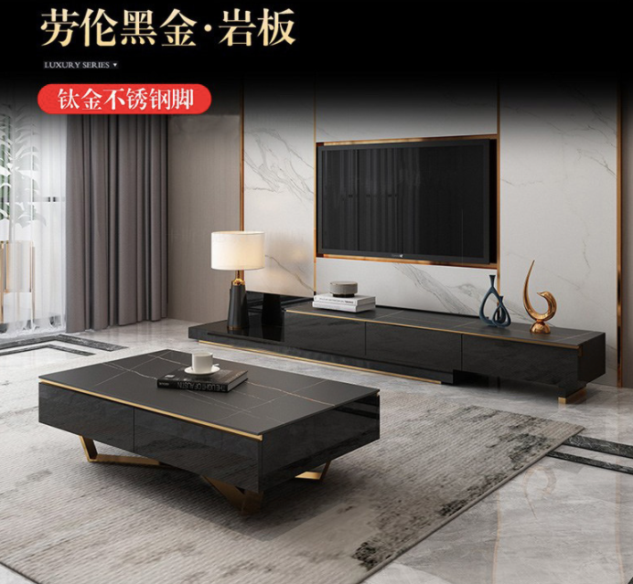 New Style Sintered Stone Top Extendable TV Unit & Coffee Table