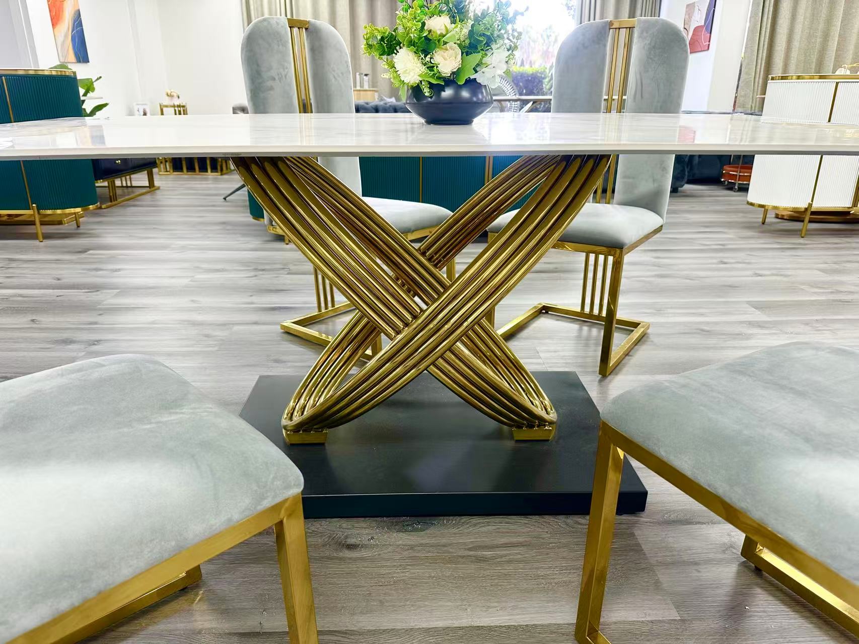 TB X Dining Table with Sintered Stone or Marble Clearance 180cm x 90cm