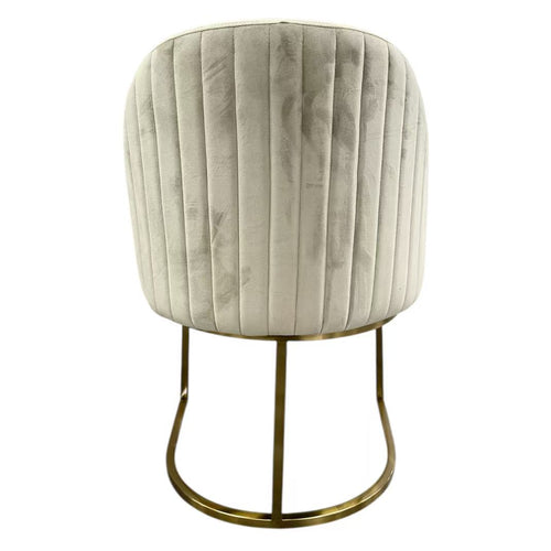 Beige Velvet Gold Stand Dining Chair - C205