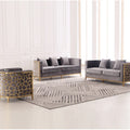 Grey Velvet with gold Lounge Set L1023