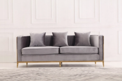 Grey Velvet with gold Lounge Set L1023
