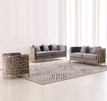Grey Velvet with gold Lounge Set L1023