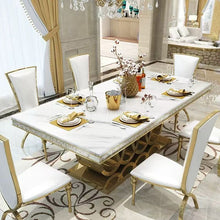 Large Rings Style Luxury Dining Table with Marble or Sintered Stone- 1.6m/ 1.8m/ 2m/ 2.2m/ 2.4m