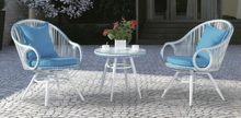 Outdoor Patio Rattan 2 Chairs & 1 Table Set