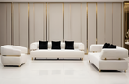 Creamy white Fabric Lounge Set L2035
