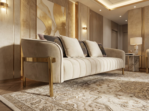 Beige Velvt Lounge Set L2017