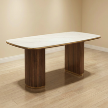 Golden Black Half Cylinder Dining Sintered Stone Dining Table, 1.6, 1.8m, 2m, 2,2m & 2.4m