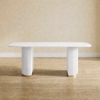 Golden white Half Cylinder Dining Sintered Stone Dining Table, 1.8m