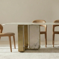 CC Sintered Stone Dining Table with stainless steel, 1.6, 1.8m, 2m, 2,2m & 2.4m