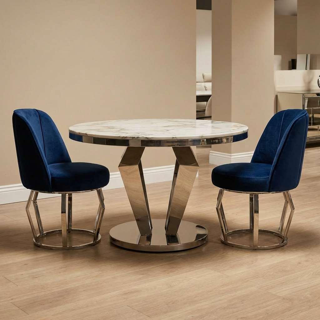 Silver Diamond base with black & gold shiny sintered stone 1.2m