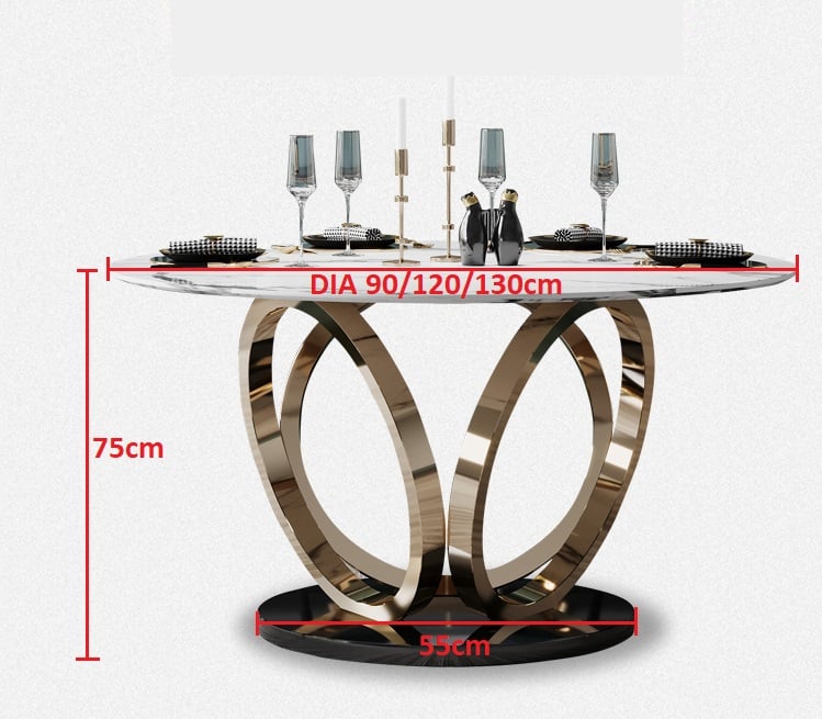 New Round Dining Table 3 Ring Base with Various Top & Sizes choices