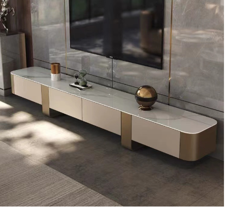 Modern Basket Style Sintered Stone TV Unit & Nesting Coffee Table