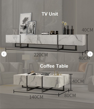 New TV Unit & Coffee Table with Sintered Stone Finish With Gold Decorate