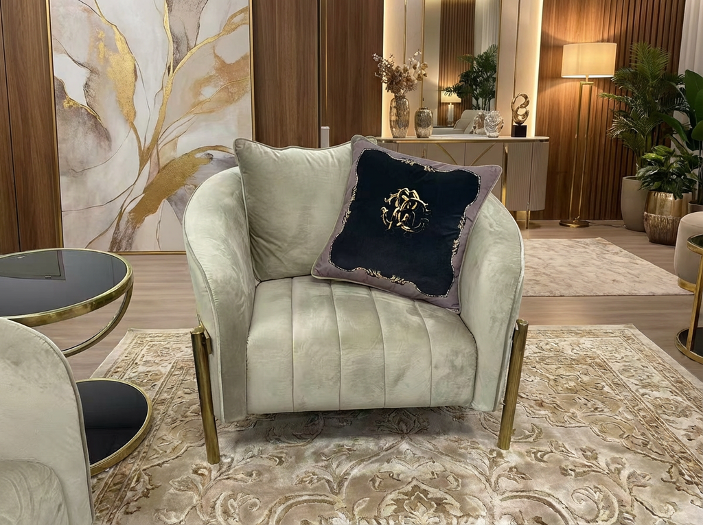 Beige Velvt Lounge Set L2017