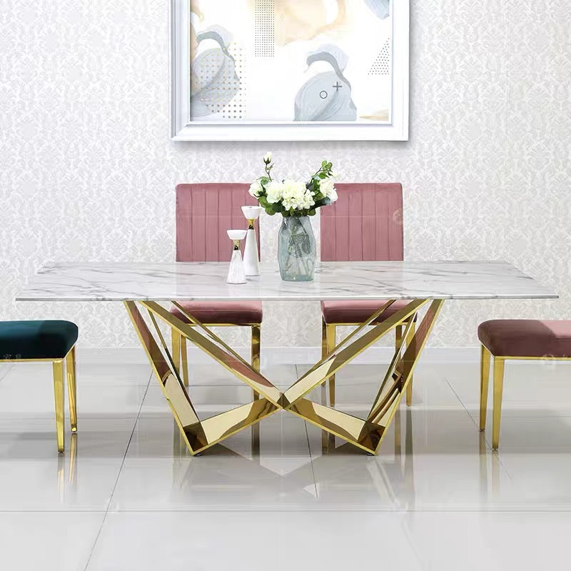 Butterfly Style Stand Dining Table with Shiny Sintered Stone / Marble 160*90cm - Dining Table Sydney