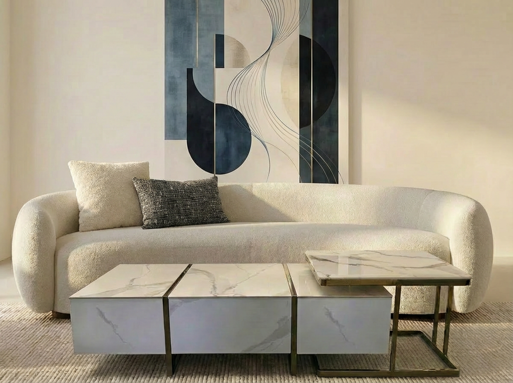 50% OFF! 3m Curved Fabric Lounge Floor Stock