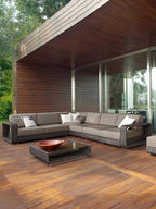 Outdoor Patio Rattan L shape lounge with coffee table L shape lounge Set