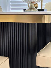 Golden Black Full Cylinder Dining Sintered Stone Dining Table, 2m, 2,2m & 2.4m