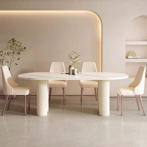 Creamy Style white Dining Table - Sintered Stone