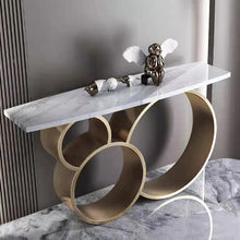 Triple Circles Console Hallway Table Marble Top