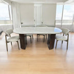 Half Cylinder Walnut/ Black/ light brown natural Wood Colour Base with Sintered Stone or Marble Top