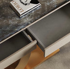 Stylish Curve Edge Sintere Stone Top Or Drawers Flower Butterfly Console/ Hallway Table