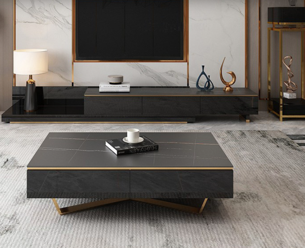 New Style Sintered Stone Top Extendable TV Unit & Coffee Table