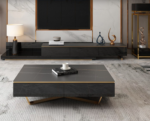 New Style Sintered Stone Top Extendable TV Unit & Coffee Table