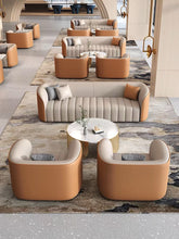 Orange & white Leather  Sofa 3+1+1 set