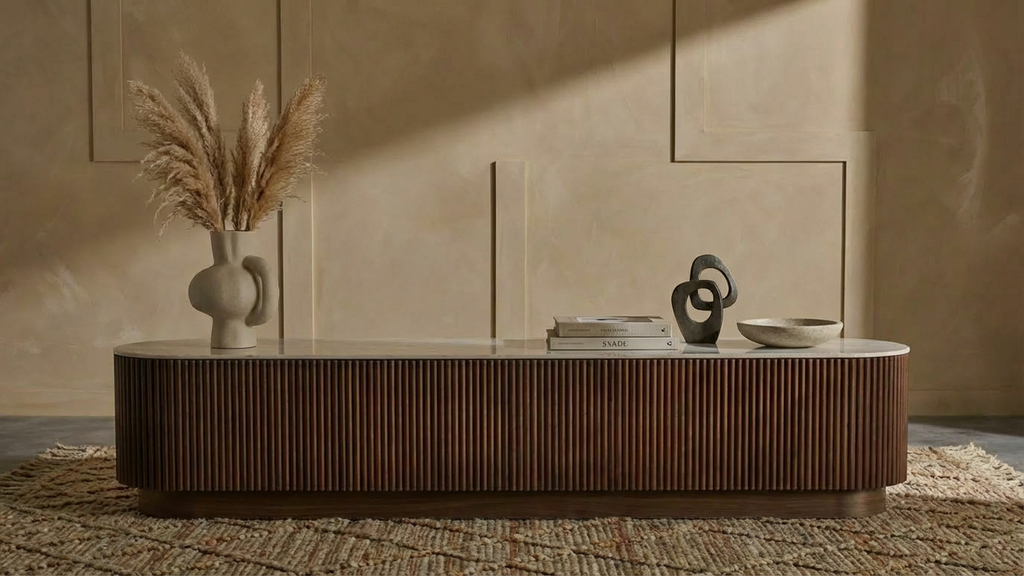 Custom Made Wooden Oak/ Walnut/ Black colour TV Unit 1.8, 2m, 2.2m & 2.4m