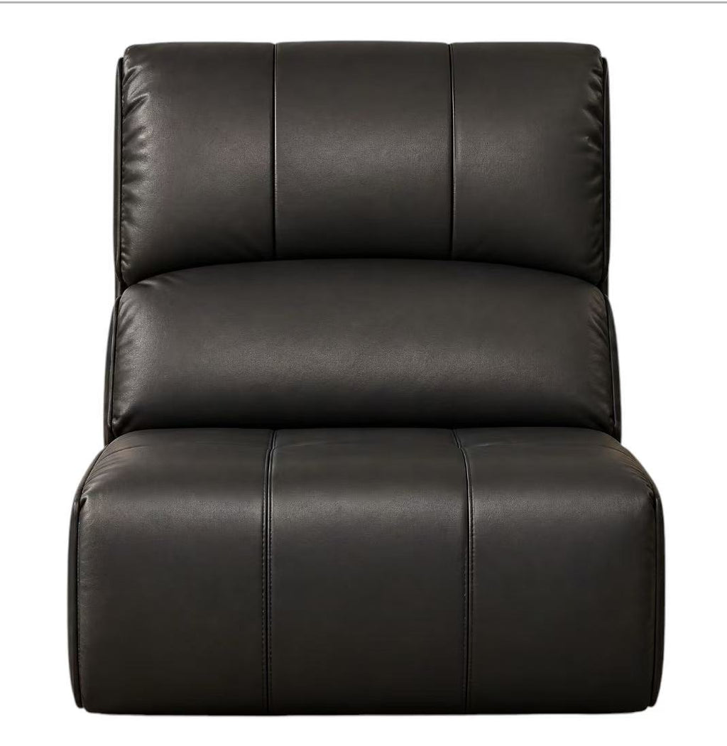 Home Theatre Leather Recliner Lounge, 3 Seater, Black Middle Seat with recliner Genuine leather