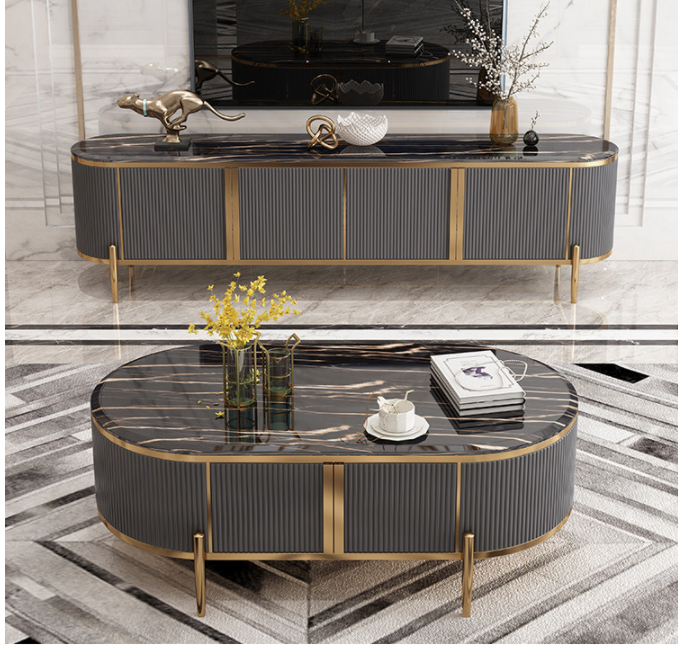 Modern Luxury Sintered Stop Top TV Unit/ Coffee Table/ Buffet Grey Buffet