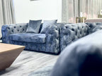 Tufted grey velvet lounge
