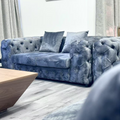 Tufted grey velvet lounge