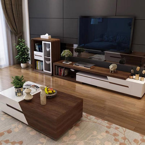 High Gloss & Wooden Grain Extendable TV Unit or Multi Space Coffee Table 709#