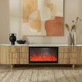 Wooden Oak/ Walnut/ Black colour Decorative Fireplace TV Unit 1.8,  2m, 2.2m & 2.4m