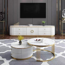 Ring Style Luxury Sintered Stop Top TV Unit/ Nesting Coffee Table