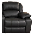 Home Theatre Leather Recliner Lounge, 3 Seater, Black