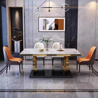 Double Rings Stands Dining Table with Marble / Shiny Sintered Stone Top 160*90cm - Dining Table Sydney