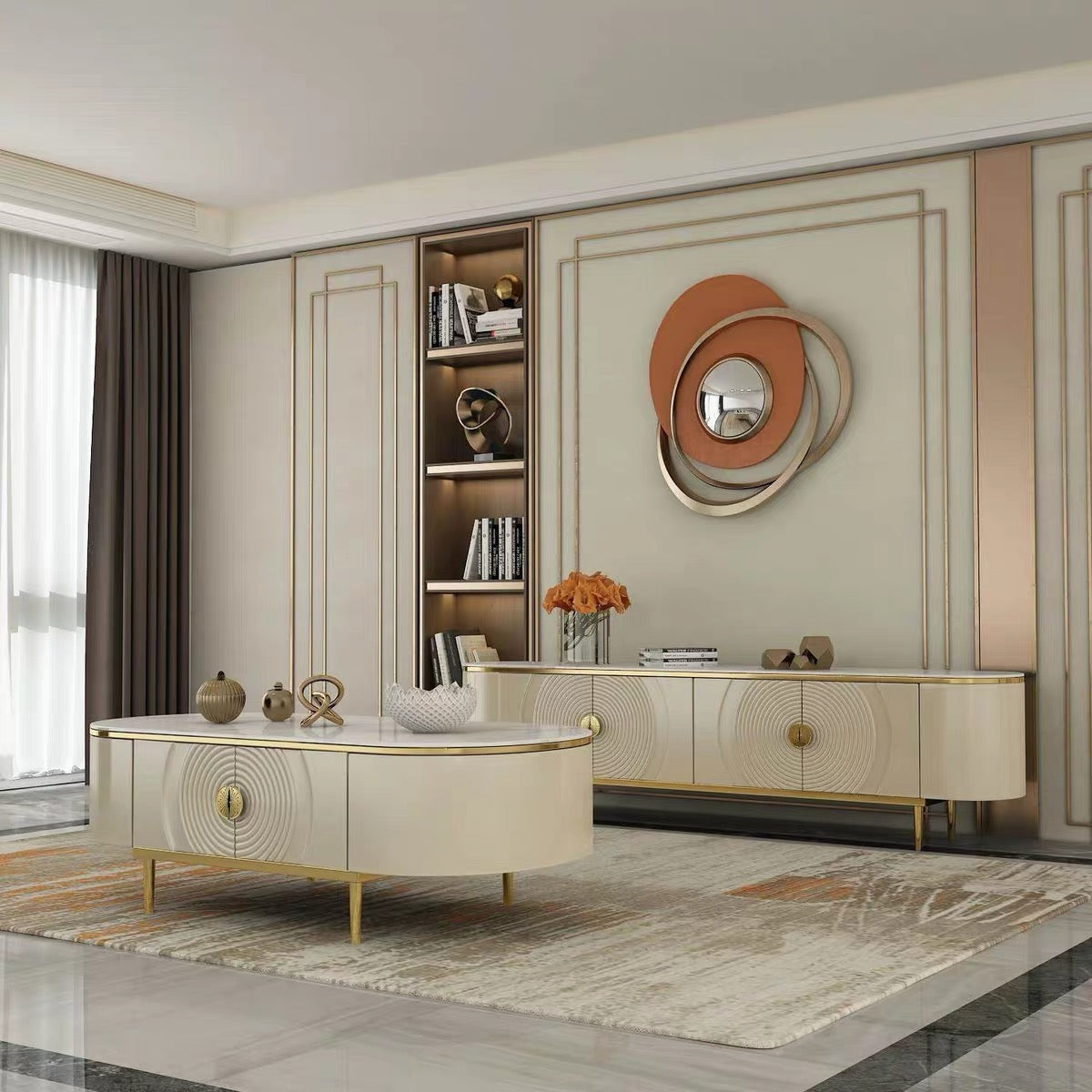 Modern Luxury Pandora Top Sintered Stop Top TV Entertainment Unit/ Coffee Table/ Buffet