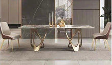 Double Cross Base Dining Table with Marble or Sintered Stone