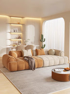 On Sale! Marshmallow Sofa Orange & White Velvet