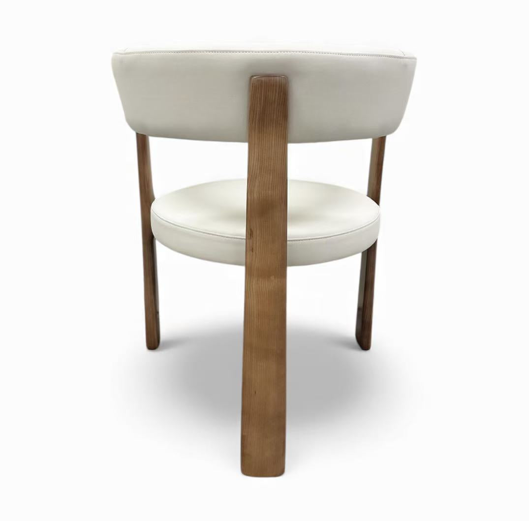 Walnut Wooden Creamy Dining Chair