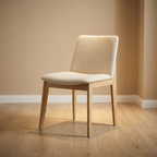 Nature Oak Chair with Creamy White Fabric