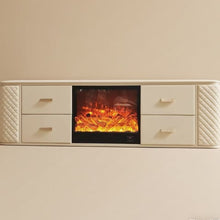 2m Sintered Stone Gold Frame TV Unit with Fireplace - customisation avaliable