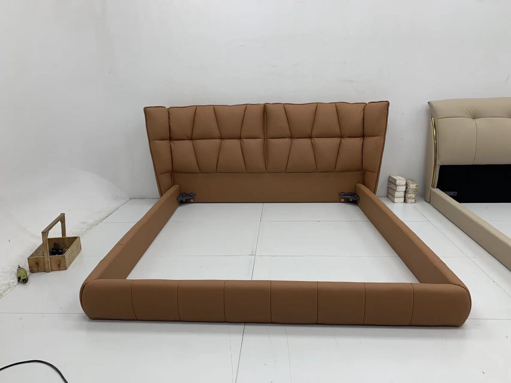 Modern Stylish Leather Bed Frame King Size - Bed-004