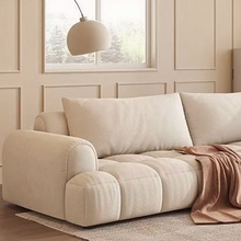 Modern Minimalist Cream Couch with claw-resistant fabric